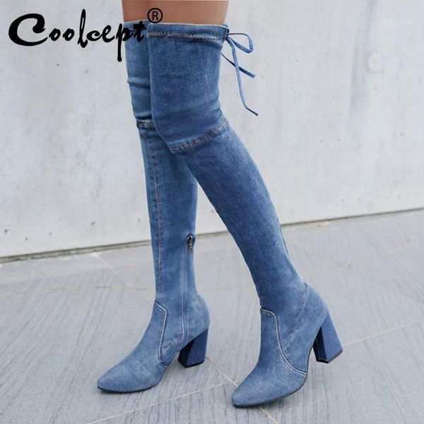 boots coolcept women pointed toe fashion blue office ladies winter over the knee botas size 35-401, Black
boots coolcept women pointed toe fashion blue office ladies winter over the knee botas size 35-401, Black
