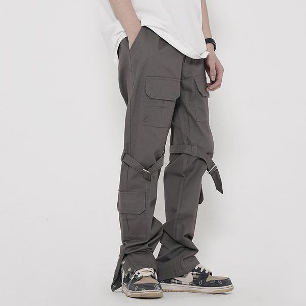 new multi-pockets knee buttoned straight cargo pants men and women ankle button loose casual trousers hip hop baggy track pants, Black
new multi-pockets knee buttoned straight cargo pants men and women ankle button loose casual trousers hip hop baggy track pants, Black