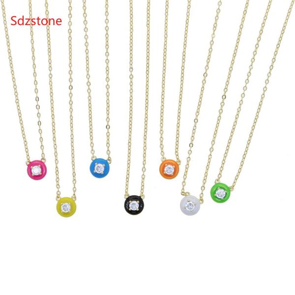 chains sdzstone romantic fashion color round enamel with stones necklace for women fantastic life wedding necklaces jewelry gift, Silver
chains sdzstone romantic fashion color round enamel with stones necklace for women fantastic life wedding necklaces jewelry gift, Silver