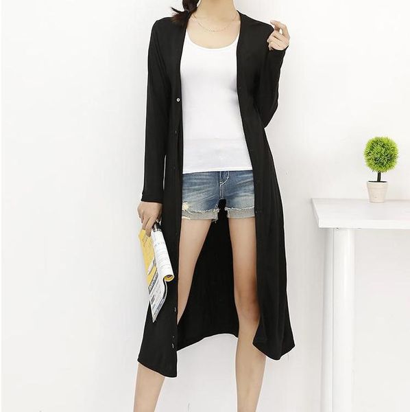 women's knits & tees summer autumn women modal long cardigan female cotton sweater sleeve casual coat ladies lightweight, White
women's knits & tees summer autumn women modal long cardigan female cotton sweater sleeve casual coat ladies lightweight, White
