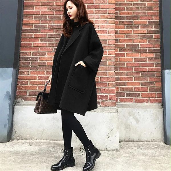 women's wool & blends woolen coat loose korean thicken jacket for women long large size section winter black brown female fashion autum
women's wool & blends woolen coat loose korean thicken jacket for women long large size section winter black brown female fashion autum