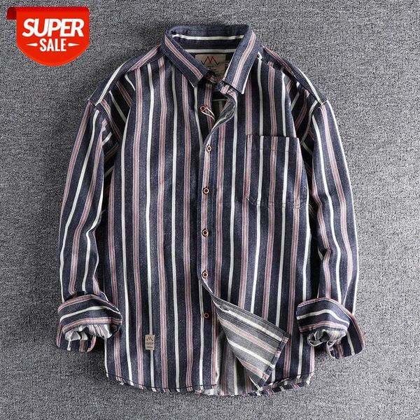 fixed weaving striped denim fabric men's long-sleeved shirt autumn all-match youth loose jacket #gp8x, White;black
fixed weaving striped denim fabric men's long-sleeved shirt autumn all-match youth loose jacket #gp8x, White;black