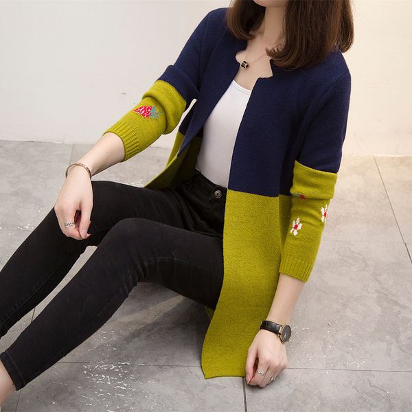 spring and autumn new female sweater loose korean version the wild match middle of knitted length was thin cardigan nzxa, White;black
spring and autumn new female sweater loose korean version the wild match middle of knitted length was thin cardigan nzxa, White;black