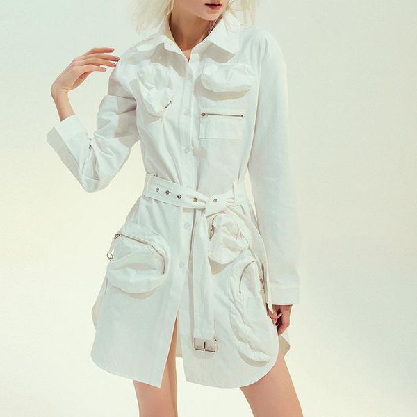 casual dresses women white shirt dress long sleeve pockets oversize loose high waist belted tunic summer, Black;gray
casual dresses women white shirt dress long sleeve pockets oversize loose high waist belted tunic summer, Black;gray