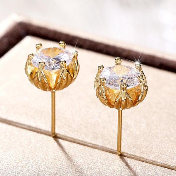 stud korean crystal earrings for women gold color flower shape round diamond earings fashion jewelry 2021 christmas gift kbe097, Golden;silver
stud korean crystal earrings for women gold color flower shape round diamond earings fashion jewelry 2021 christmas gift kbe097, Golden;silver