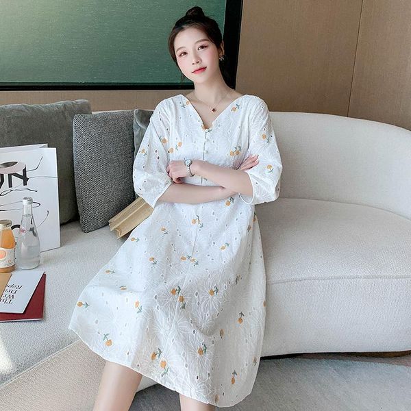 maternity dresses 217# clothes summer short sleeves cotton embroidered v neck floral loose stylish dress pregnant women mom, White
maternity dresses 217# clothes summer short sleeves cotton embroidered v neck floral loose stylish dress pregnant women mom, White