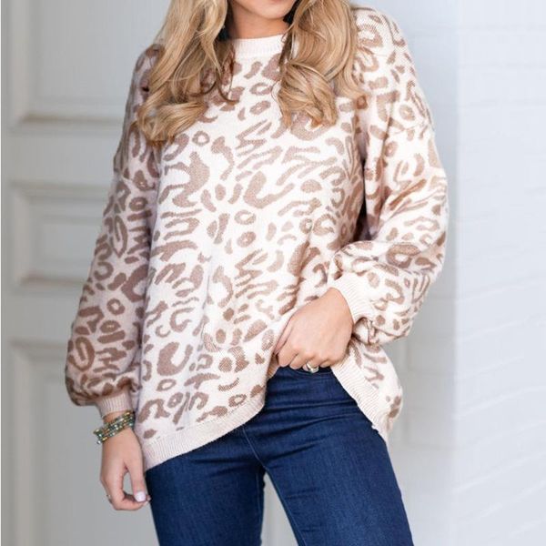 autumn and winter lantern sleeve clothes women vestidos sweater leopard print casual loose women's sweaters, White;black
autumn and winter lantern sleeve clothes women vestidos sweater leopard print casual loose women's sweaters, White;black