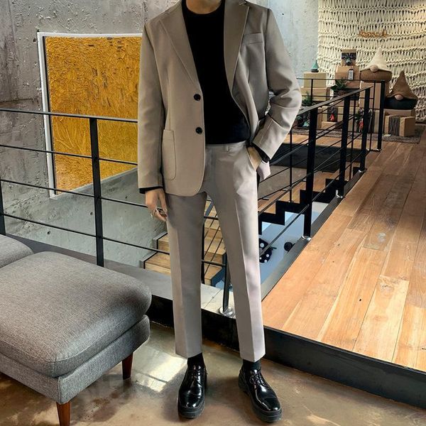 temperamental gray small suit slim spring and autumn fashion leisure 2021 two button coat male men's suits & blazers, White;black
temperamental gray small suit slim spring and autumn fashion leisure 2021 two button coat male men's suits & blazers, White;black
