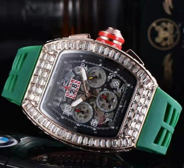 2021 rubber new rectangular fashion men's watch diamond wine barrel six-hand quartz watch gift, Slivery;brown
2021 rubber new rectangular fashion men's watch diamond wine barrel six-hand quartz watch gift, Slivery;brown