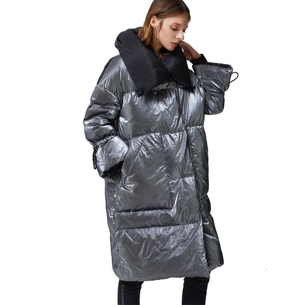 2021 new fashion women's white duck down jacket zippers shiny wide-waisted silver metallic fashionable warm coat v191209, Black
2021 new fashion women's white duck down jacket zippers shiny wide-waisted silver metallic fashionable warm coat v191209, Black