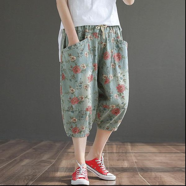 fashion retro print pocket elastic waist lace up harem pants 2020 summer new leisure all match women calf length pants, Black;white
fashion retro print pocket elastic waist lace up harem pants 2020 summer new leisure all match women calf length pants, Black;white