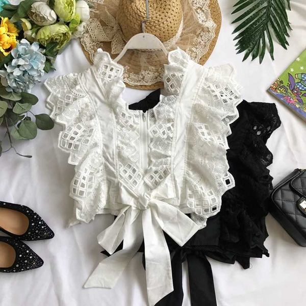 fashion cotton summer blouse shirt women hollow out casual crop lace up girls boho 210601, White
fashion cotton summer blouse shirt women hollow out casual crop lace up girls boho 210601, White