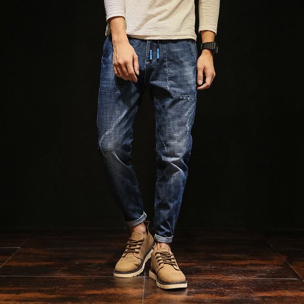 2021 new men's ankle length slim streetwear holes summer ripped pencil trousers casual denim ny mens xohf, Blue
2021 new men's ankle length slim streetwear holes summer ripped pencil trousers casual denim ny mens xohf, Blue
