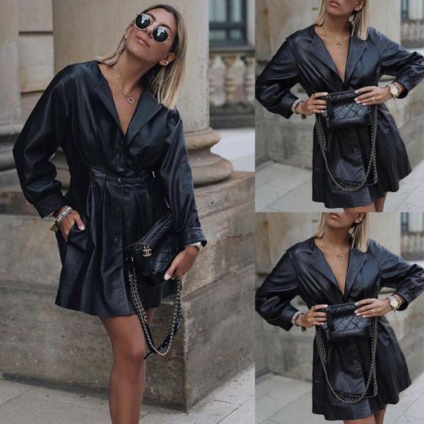 women's jackets winter coats women autumn leather fashion lapel v neck single breasted solid casual slim overcoats female outerwear, Black;brown
women's jackets winter coats women autumn leather fashion lapel v neck single breasted solid casual slim overcoats female outerwear, Black;brown