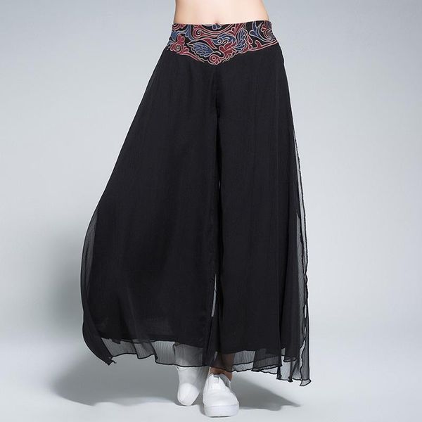 women's pants & capris 2021 ethnic style embroidery women palazzo high waist vintage wide leg loose chiffon, Black;white
women's pants & capris 2021 ethnic style embroidery women palazzo high waist vintage wide leg loose chiffon, Black;white