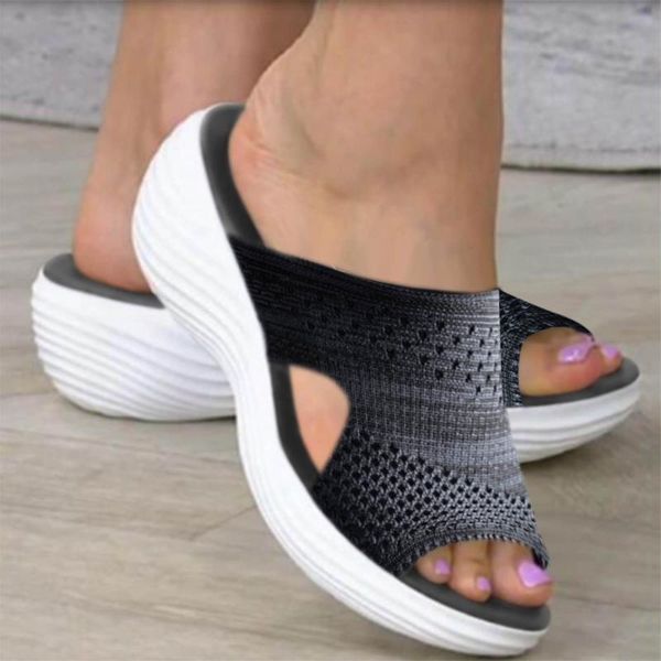 slippers women 2021 summer comfortable elastic mesh slides soft sole wedges casual shoes for ladies sandals, Black
slippers women 2021 summer comfortable elastic mesh slides soft sole wedges casual shoes for ladies sandals, Black