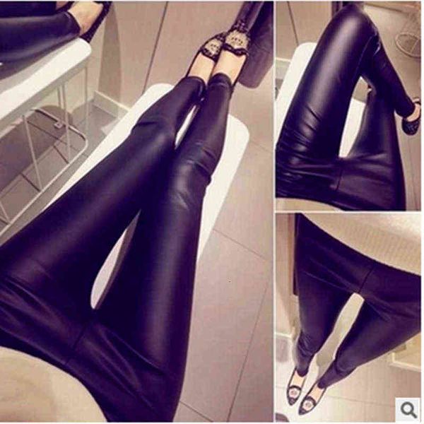 women's leggings autumn and winter black legging's imitation leather bottomed pants show thin women's elastic waist s
women's leggings autumn and winter black legging's imitation leather bottomed pants show thin women's elastic waist s