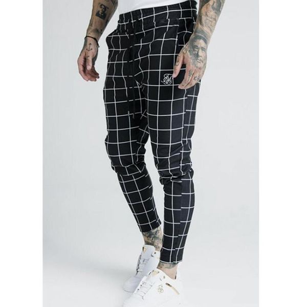 men's pants 2021 fashion plaid sik silk printing casual sweatpants street hip hop slim polyester jogging, Black
men's pants 2021 fashion plaid sik silk printing casual sweatpants street hip hop slim polyester jogging, Black