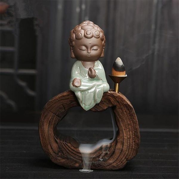 fragrance lamps little monk buddha wooden base backflow incense burner creative waterfall holder teahouse home decor censer
fragrance lamps little monk buddha wooden base backflow incense burner creative waterfall holder teahouse home decor censer