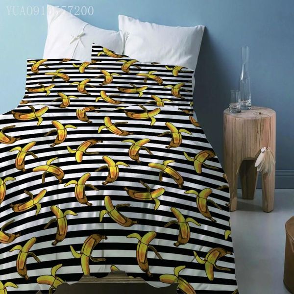 bedding sets white and black stripe set cartoon banana printed duvet cover pillowcase europe/australia/usa king size ship
bedding sets white and black stripe set cartoon banana printed duvet cover pillowcase europe/australia/usa king size ship