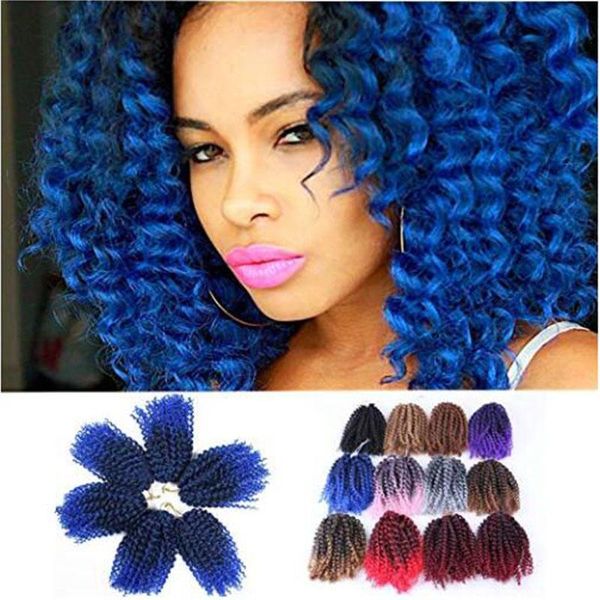 crochet braids ombre braiding hair 3pcs/pack 8'' afro kinky twist hair synthetic marlybob curly crochet hair pieces (t1b/blue), Black
crochet braids ombre braiding hair 3pcs/pack 8'' afro kinky twist hair synthetic marlybob curly crochet hair pieces (t1b/blue), Black