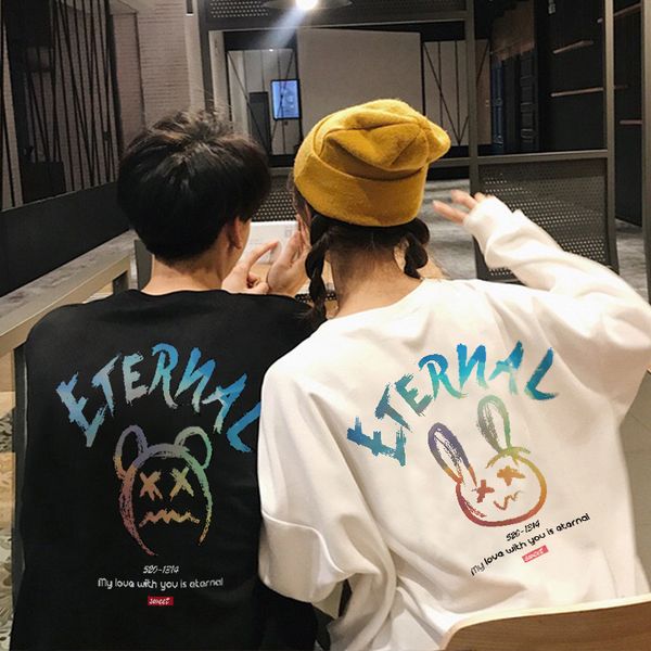 special guochao couple's clothing autumn fashion brand fork bear sweater spring and autumn couple's edition long sleeve clothes, Black
special guochao couple's clothing autumn fashion brand fork bear sweater spring and autumn couple's edition long sleeve clothes, Black