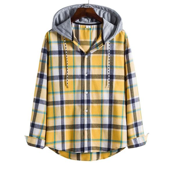 men's casual shirts plaid shirt loose long sleeve button single breasted hooded vintage clothes streetwear korean clothing d924#, White;black
men's casual shirts plaid shirt loose long sleeve button single breasted hooded vintage clothes streetwear korean clothing d924#, White;black
