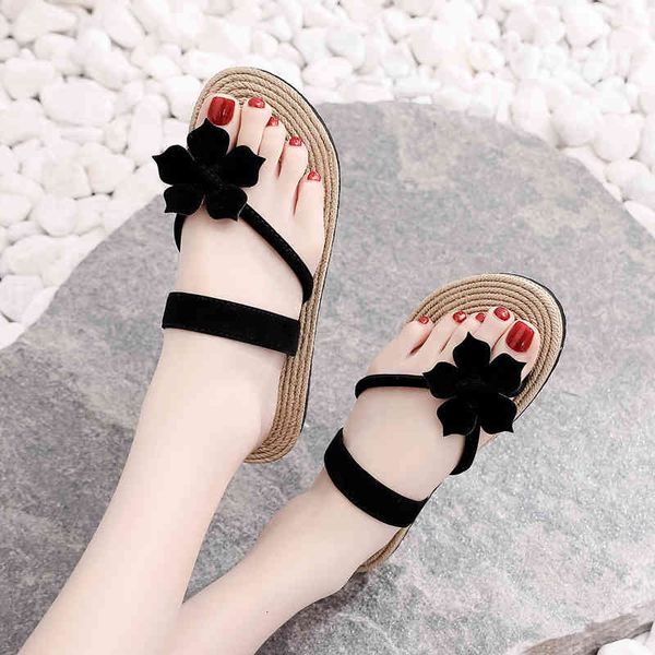 straw women weaving flats slippers women's flower flip flops female flat heel korean wave outside beach shoes toe clamping1, Black
straw women weaving flats slippers women's flower flip flops female flat heel korean wave outside beach shoes toe clamping1, Black