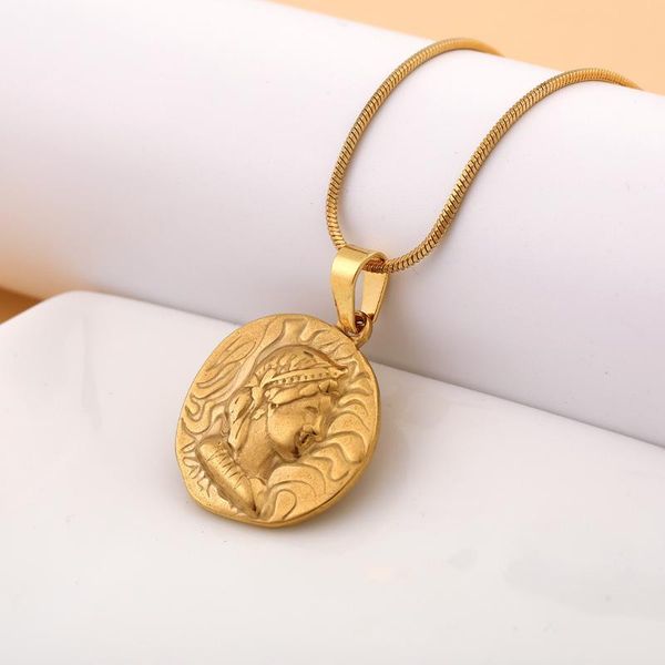 pendant necklaces 316l stainless steel titanium gold plated snake bone chain retro coin portrait embossed simple necklace no fade, Silver
pendant necklaces 316l stainless steel titanium gold plated snake bone chain retro coin portrait embossed simple necklace no fade, Silver