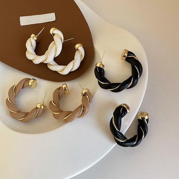 hoop & huggie retro leather twist earrings female simple gold for women stainless steel, Golden;silver
hoop & huggie retro leather twist earrings female simple gold for women stainless steel, Golden;silver