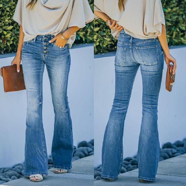 women's jeans mandylandy stretch denim trousers slim-fit multi-button bootcut mid-waist washed women summer streetwear, Blue
women's jeans mandylandy stretch denim trousers slim-fit multi-button bootcut mid-waist washed women summer streetwear, Blue