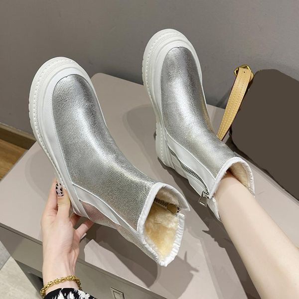 boots thick bottom women winter snow silver plush cotton padded shoes woman side zipper chunky platform ankle, Black
boots thick bottom women winter snow silver plush cotton padded shoes woman side zipper chunky platform ankle, Black