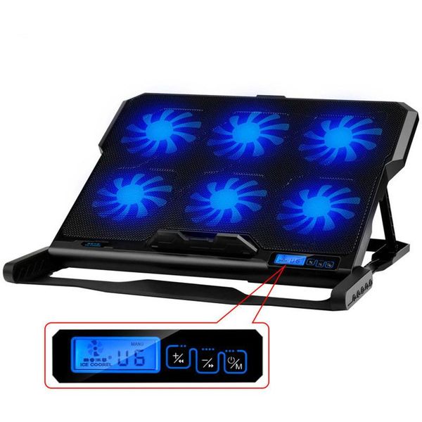 seenda 6 fans cooling pad stand holder for lapnotebook cooler led display 2 usb ports cooling stand adjustable
seenda 6 fans cooling pad stand holder for lapnotebook cooler led display 2 usb ports cooling stand adjustable