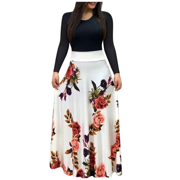casual dresses womens elegant dress long sleeve floral print loose wedding holiday splice woman maxi evening party vestidos, Black;gray
casual dresses womens elegant dress long sleeve floral print loose wedding holiday splice woman maxi evening party vestidos, Black;gray