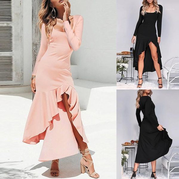 women solid ruffles mid-calf party dress square neck long sleeves high waist silm casual evening elegant dresses, Black;gray
women solid ruffles mid-calf party dress square neck long sleeves high waist silm casual evening elegant dresses, Black;gray