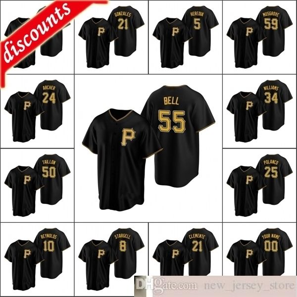 2020 baseball men #24 chris archer 55 josh bell 21 roberto clemente custom women youth kids black alternate jersey, Blue;black
2020 baseball men #24 chris archer 55 josh bell 21 roberto clemente custom women youth kids black alternate jersey, Blue;black