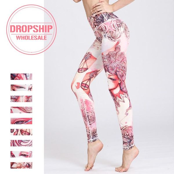 women fitness yoga pants the zodiac print sport tights slim high waist leggings gym elastic leggins for running tummy control, White;red
women fitness yoga pants the zodiac print sport tights slim high waist leggings gym elastic leggins for running tummy control, White;red