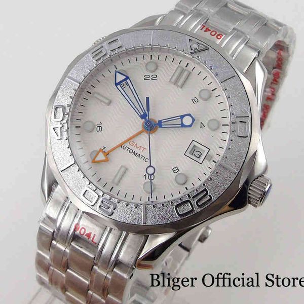 men's bliger gmt self winding watch mingzhu 3804 date magnifying glass steel bracelet legend insert screwdown crown crazy sword saffier, Slivery;brown
men's bliger gmt self winding watch mingzhu 3804 date magnifying glass steel bracelet legend insert screwdown crown crazy sword saffier, Slivery;brown