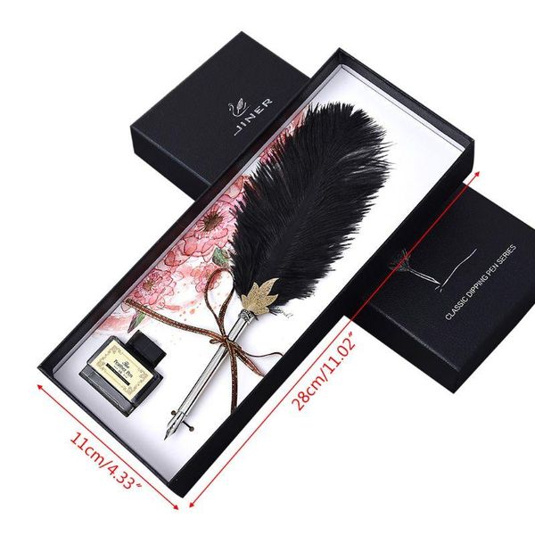 vintage handmade ostrich feather quill dip fountain pen with ink set english calligraphy writing stationery wedding gift
vintage handmade ostrich feather quill dip fountain pen with ink set english calligraphy writing stationery wedding gift