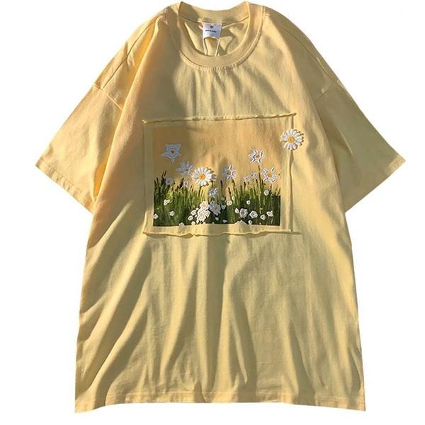 women's t-shirt zuolunouba summer fashion women t shirt embroidery harajuku chrysanthemum patch tees yellow short sleeves print female, White
women's t-shirt zuolunouba summer fashion women t shirt embroidery harajuku chrysanthemum patch tees yellow short sleeves print female, White