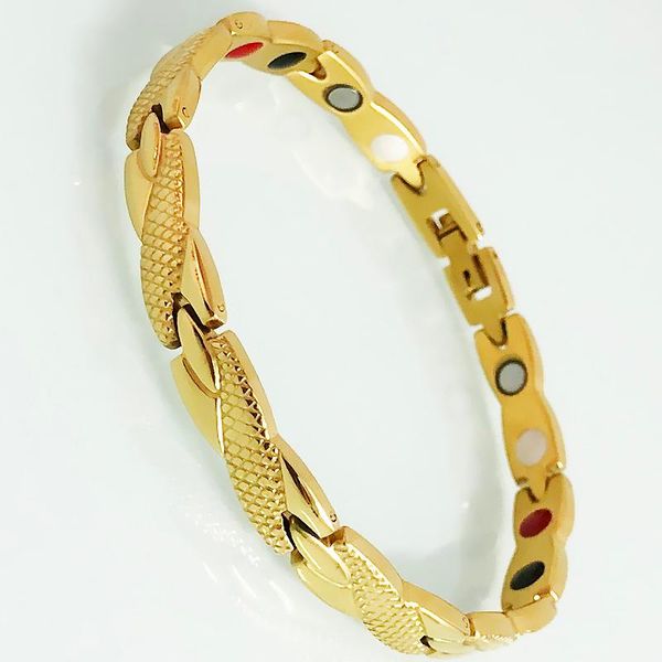 link, chain men's quality gold plated stailess steel bracelet women's energy health care magnetic wrist hand jewelry friendship gi, Black
link, chain men's quality gold plated stailess steel bracelet women's energy health care magnetic wrist hand jewelry friendship gi, Black
