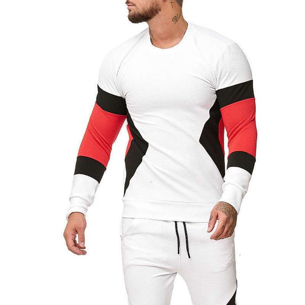 fashion 20 men's tracksuits casual sports coat color matching round neck sweater wy10, Gray 
fashion 20 men's tracksuits casual sports coat color matching round neck sweater wy10, Gray