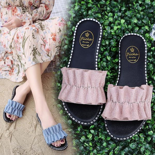 slippers summer 2021 women's flat sandals and sweet suede pleated fashion wear a word, Black
slippers summer 2021 women's flat sandals and sweet suede pleated fashion wear a word, Black
