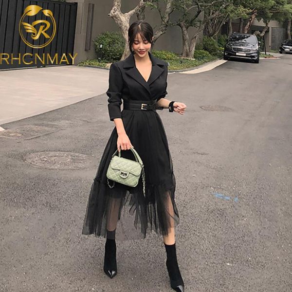 casual dresses 2021 spring autumn mesh patchwork women notched neck elegant long swing vestido belt robe femme, Black;gray
casual dresses 2021 spring autumn mesh patchwork women notched neck elegant long swing vestido belt robe femme, Black;gray