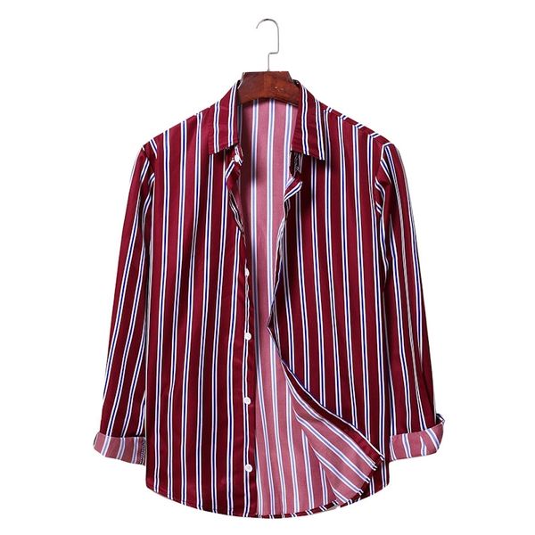 2020 autumn men's simple fashion color matching stripe long sleeve shirt large cardigan base shirt2021, White;black
2020 autumn men's simple fashion color matching stripe long sleeve shirt large cardigan base shirt2021, White;black