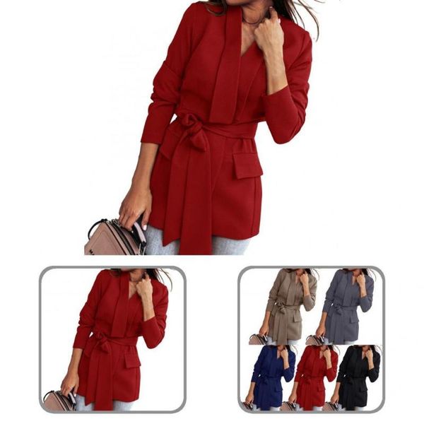 women's suits & blazers lady blazer regular sleeve turndown collar waist tied lapel coat, White;black
women's suits & blazers lady blazer regular sleeve turndown collar waist tied lapel coat, White;black