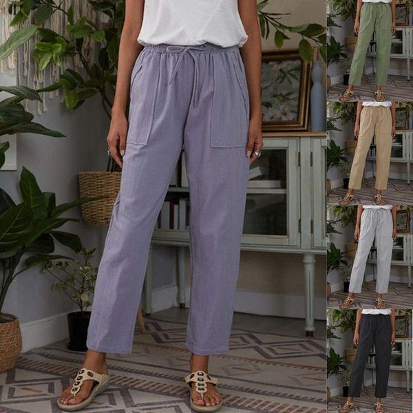 women's leggings vintage women high waist solid color big pockets elastic cotton and linen loose casual plus size pants clothing, Black
women's leggings vintage women high waist solid color big pockets elastic cotton and linen loose casual plus size pants clothing, Black