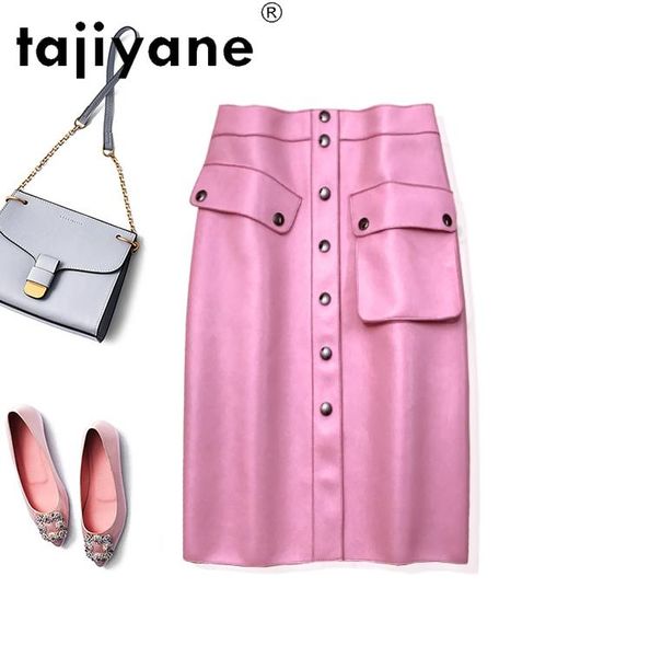 skirts tajiyane 2021 women's summer real sheepskin midi skirt genuine leather korean style womenswear femme jupes tn2212, Black
skirts tajiyane 2021 women's summer real sheepskin midi skirt genuine leather korean style womenswear femme jupes tn2212, Black
