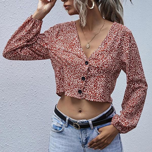 women's t-shirt 2021 women personality leopard crop casual shirts long sleeve single-breasted buttons shirt ladies female clothes, White
women's t-shirt 2021 women personality leopard crop casual shirts long sleeve single-breasted buttons shirt ladies female clothes, White