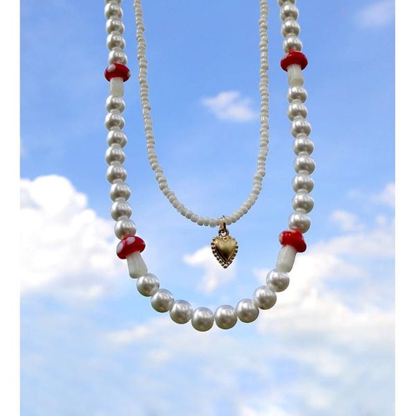 chains 2021 ins gold love charm bead necklace color mushroom simulated-pearl choker chain multilayer necklaces chic jewelry for women, Silver
chains 2021 ins gold love charm bead necklace color mushroom simulated-pearl choker chain multilayer necklaces chic jewelry for women, Silver